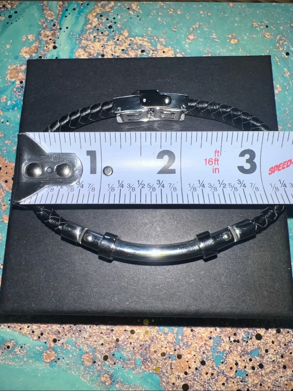 INOX Black and Silver Stainless Steel Cable Men's Bracelet